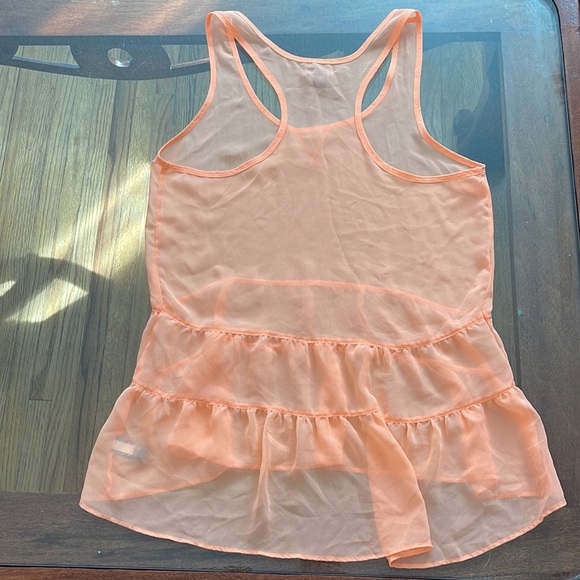 Sheer aerie orange flowy top. - Picture 3 of 3
